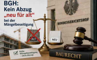 BGH entscheidet: kein Abzug Alt fuer neu bei Anspruch auf Mangelbeseitigung