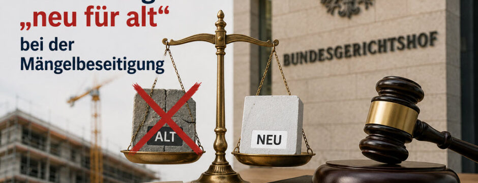 BGH entscheidet: kein Abzug Alt fuer neu bei Anspruch auf Mangelbeseitigung